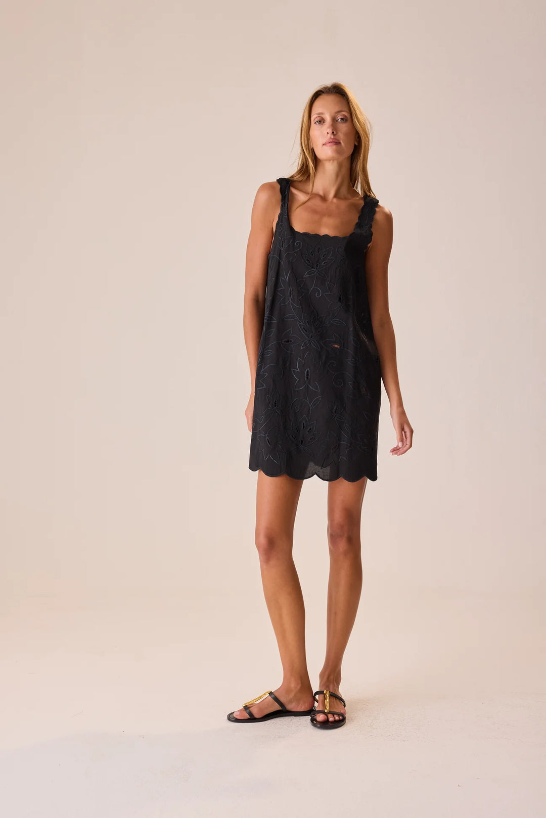 Nadia Dress - Black Embroidery