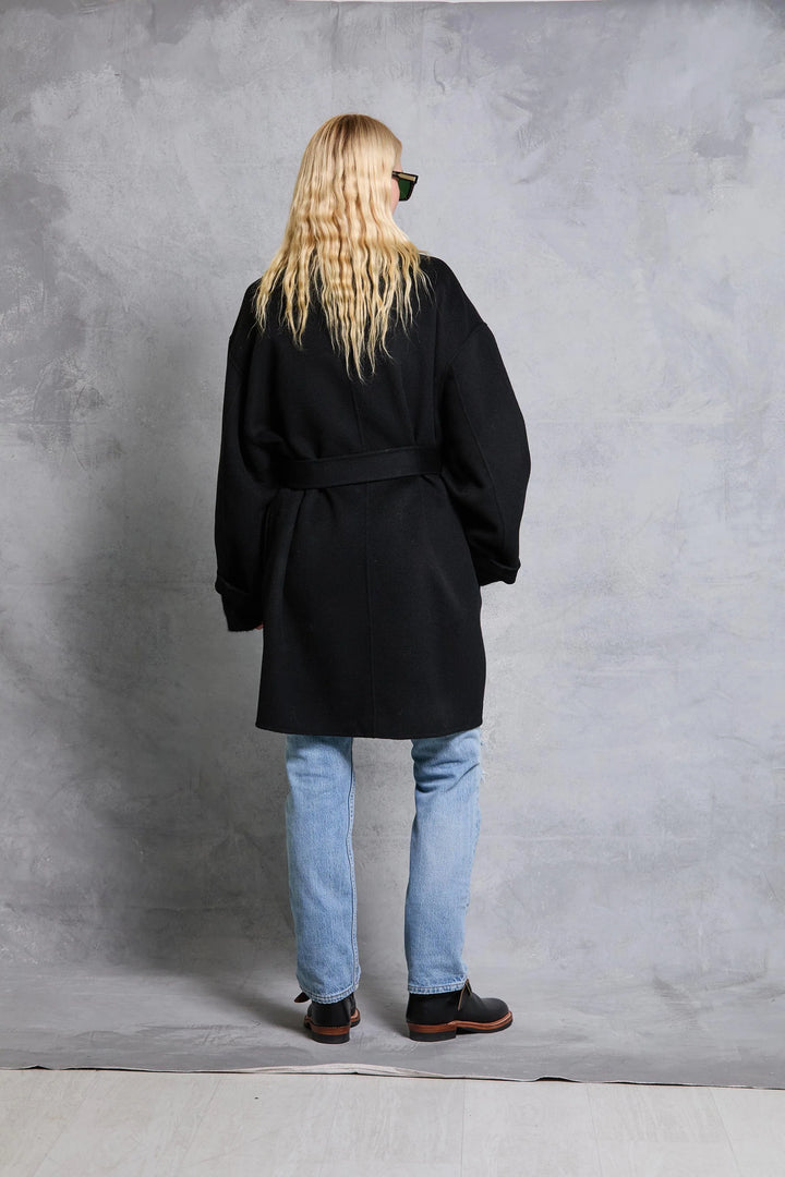 Stable Coat in Wool - Black