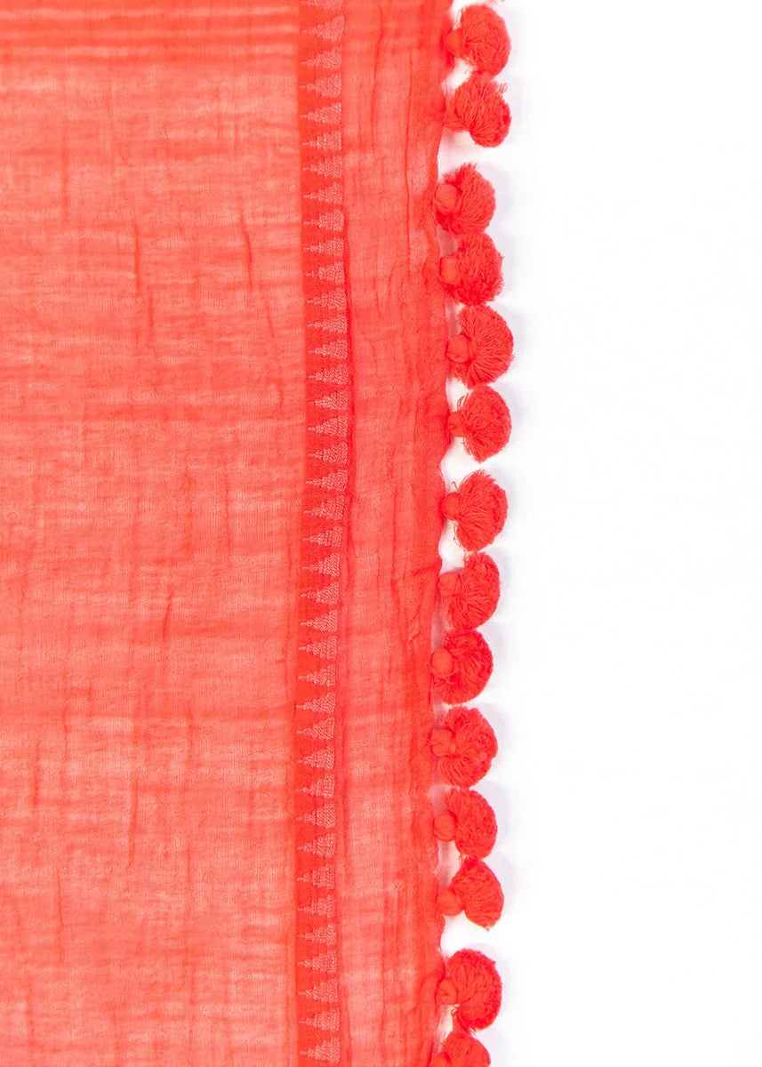 Dupatta Plain Shawl - Poppy