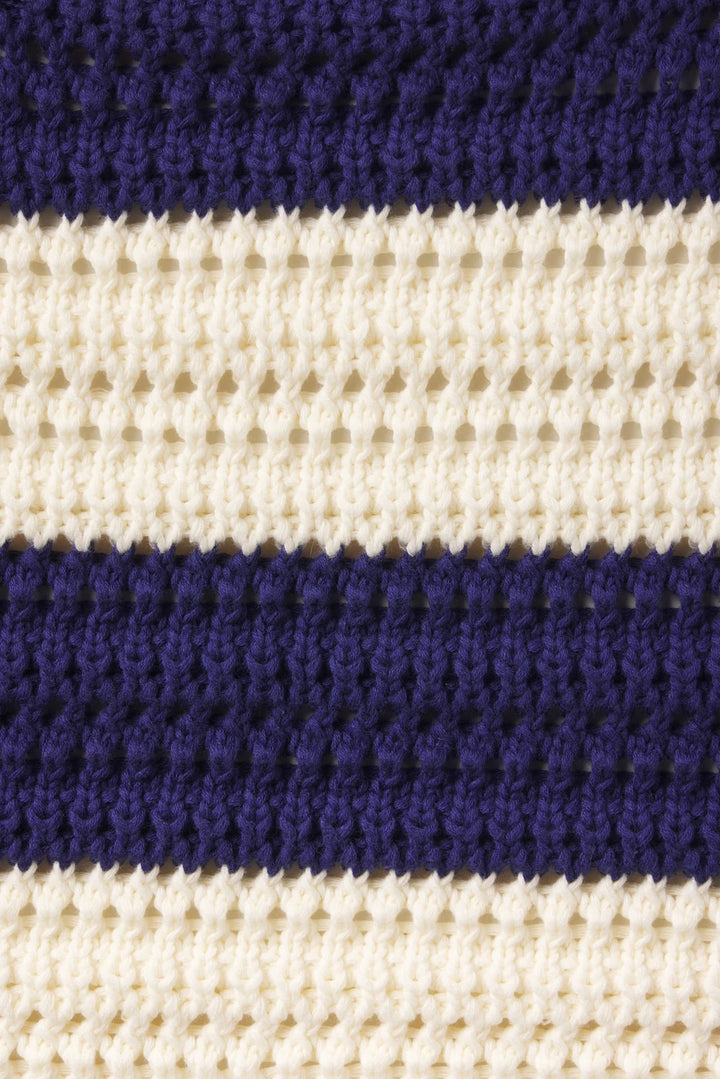 Justine Sweater Tank - Navy Antique White Stripe