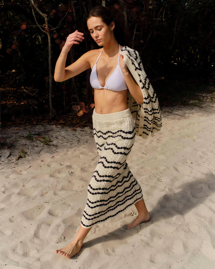 Caroline Skirt - Beach Wave Stripe