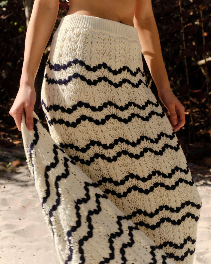 Caroline Skirt - Beach Wave Stripe