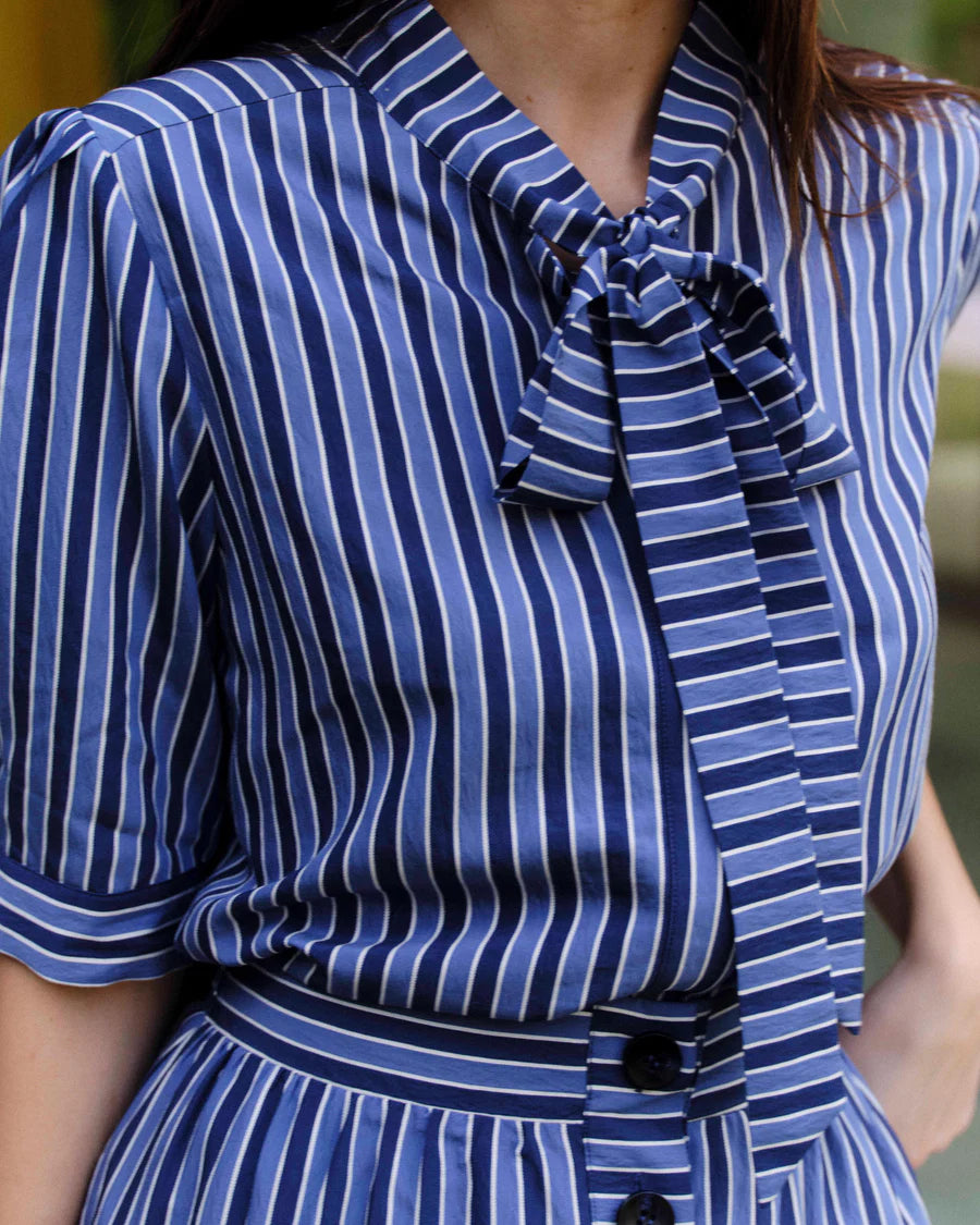 Peggy Blouse - Coastal Stripe