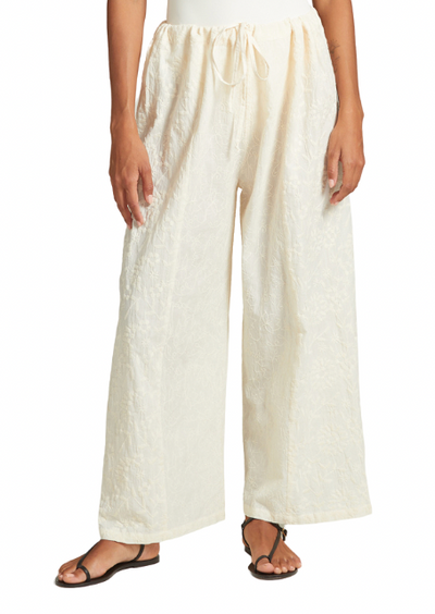 Wisteria Embroidered Pant - Natural