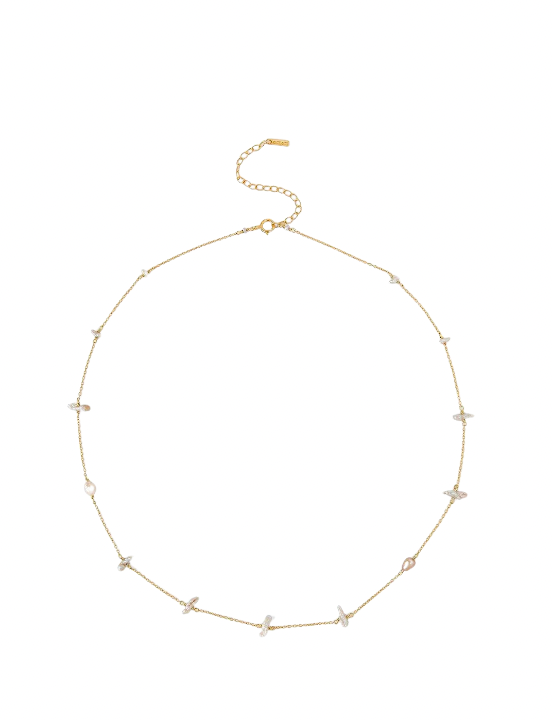Willow Short Necklace - Grey Mix