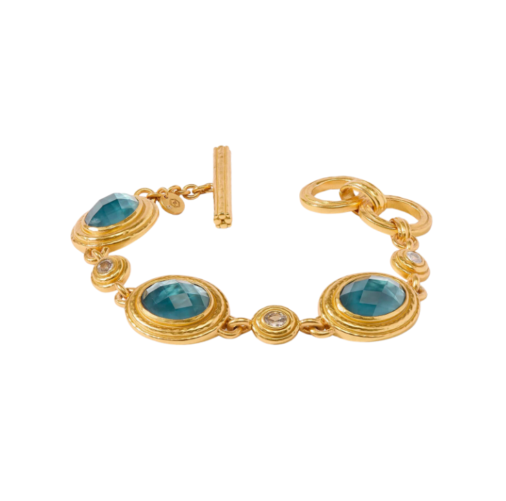 Tudor Stone Bracelet - Iridescent Peacock Blue
