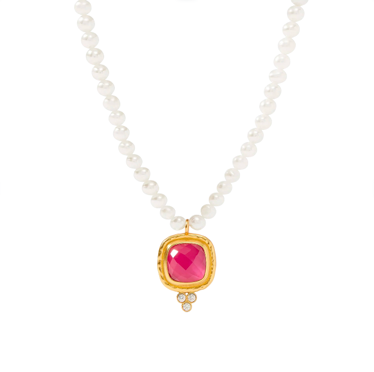 Tudor Delicate Necklace-Iridescent Raspberry