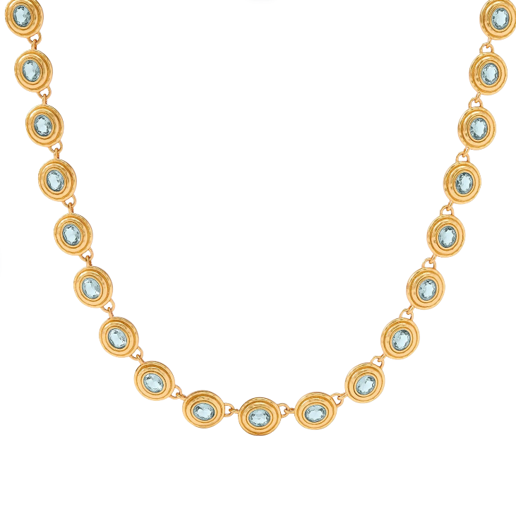 Tudor Tennis Necklace - Peacock Blue