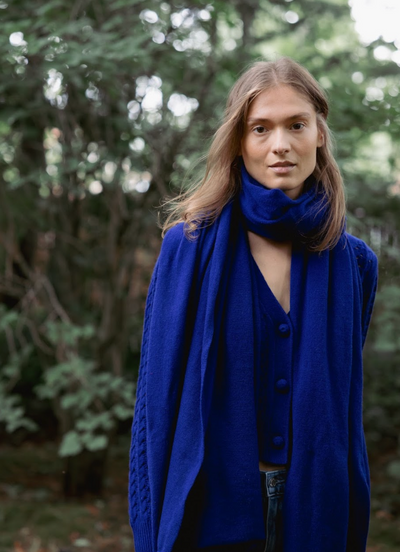 The Cashmere Travel Wrap - French Navy