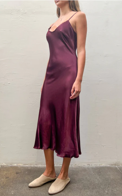 Farrah Slip Dress Cupro - Port