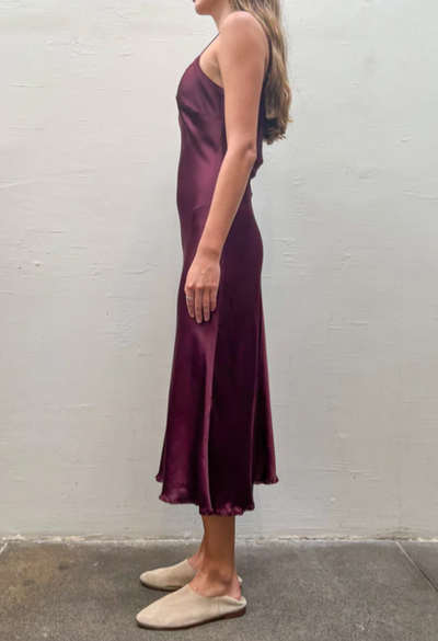 Farrah Slip Dress Cupro - Port