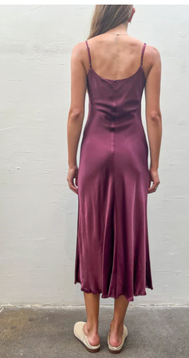 Farrah Slip Dress Cupro - Port