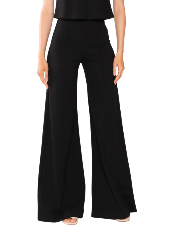 Ponte Knit Wide Leg Pant Black palmer purchase