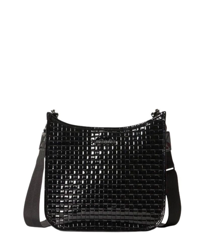 Woven Box Crossbody - Black Lacquer