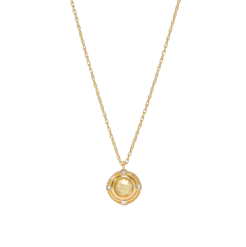 Astor Solitaire Necklace - Iridescent Champagne