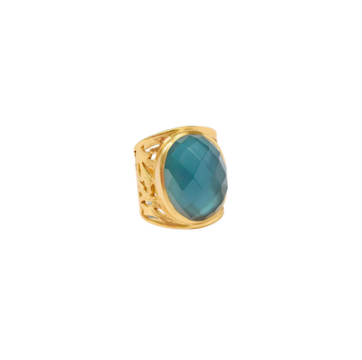 Ivy Statement Ring - Iridescent Peacock Blue