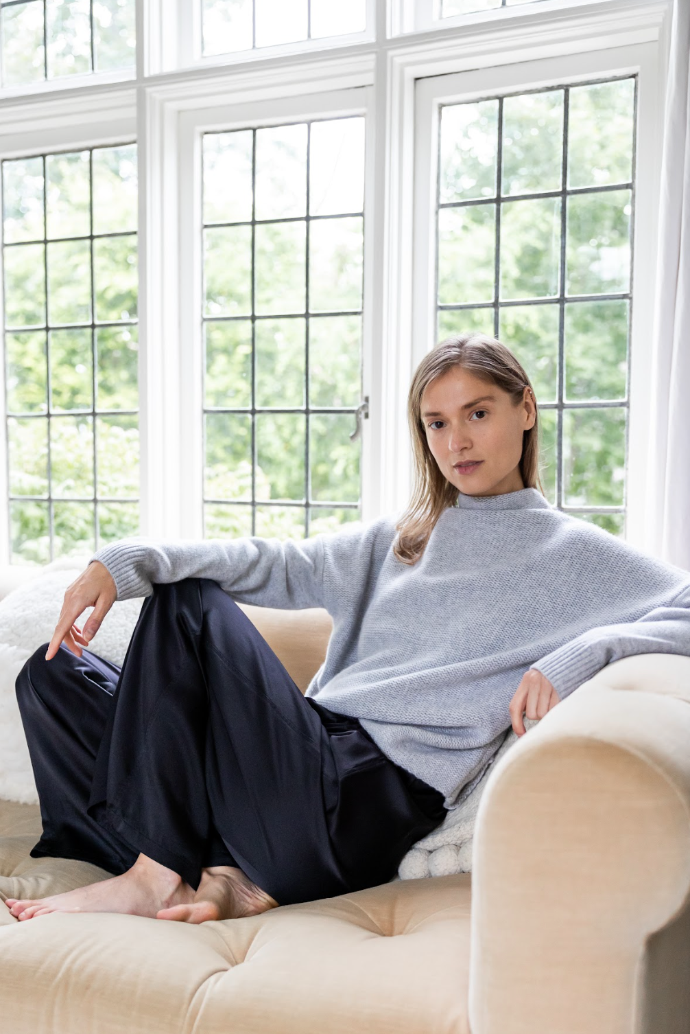 Amanda Cashmere Pullover- Foggy