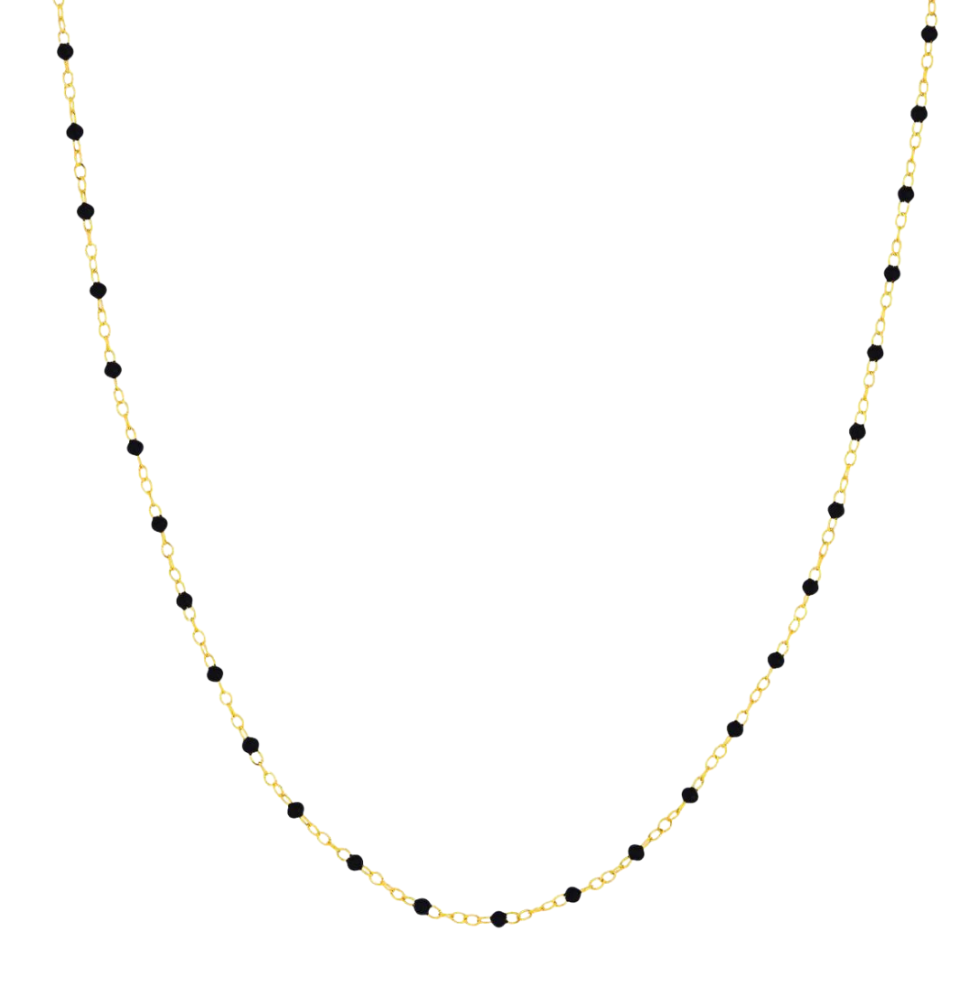 Rosary Enamel Necklace - Black
