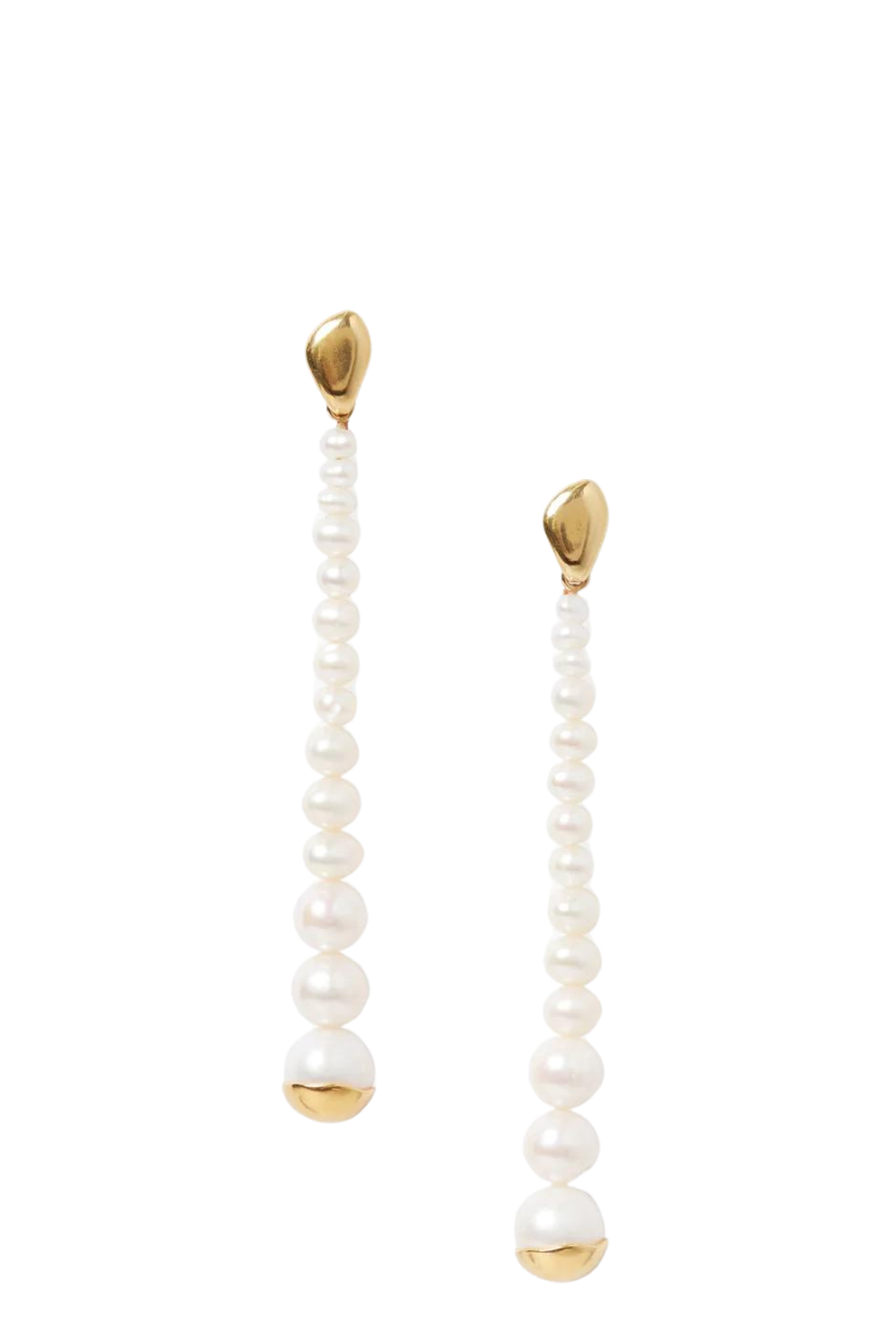 Marion Drop Earrings - White Pearl