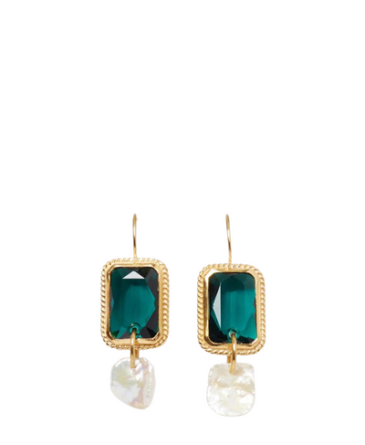 Geneva Drop Earrings - Emerald