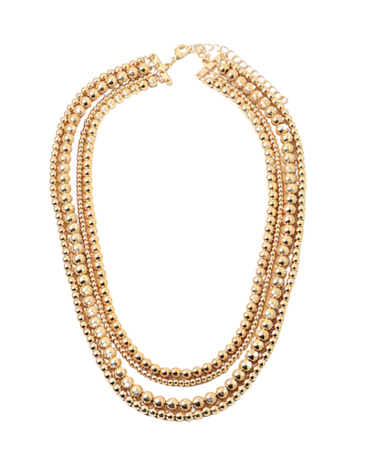Gold Ball Statement Layer Necklace