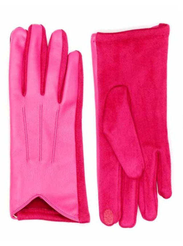 Leatherette Gloves - Rose