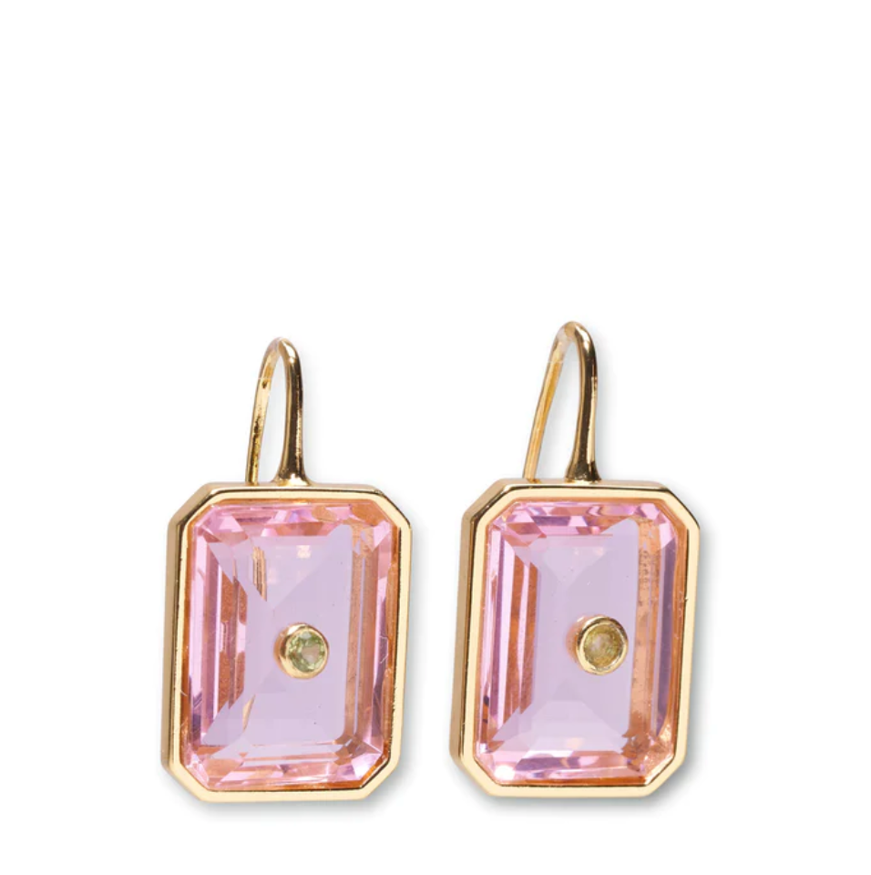 Tile Earrings in Pale Pink
