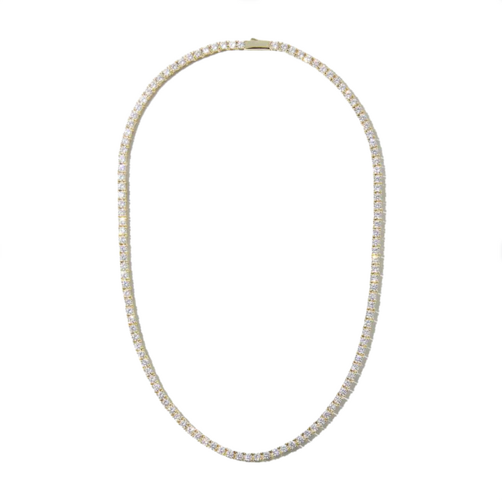 3mm Gold Tennis Necklace