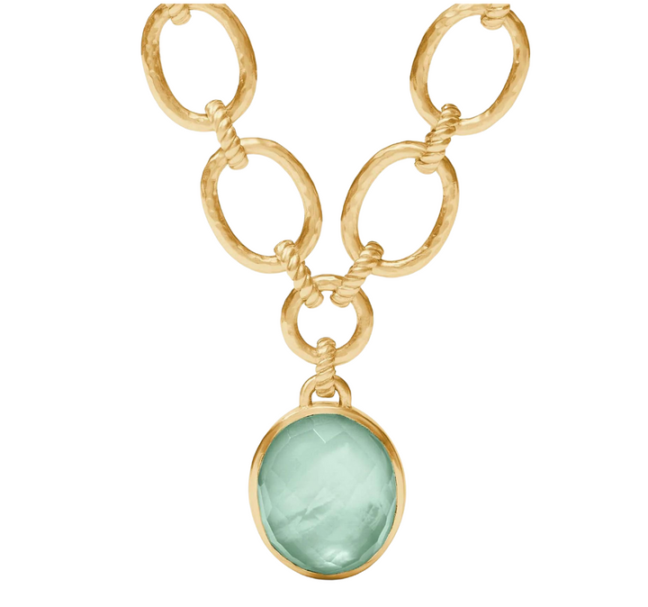 Nassau Statement Necklace - Iridescent Aquamarine Blue