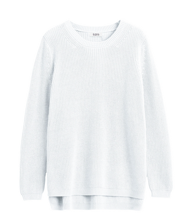 Emma Crewneck Shaker Sweater - Bleach White