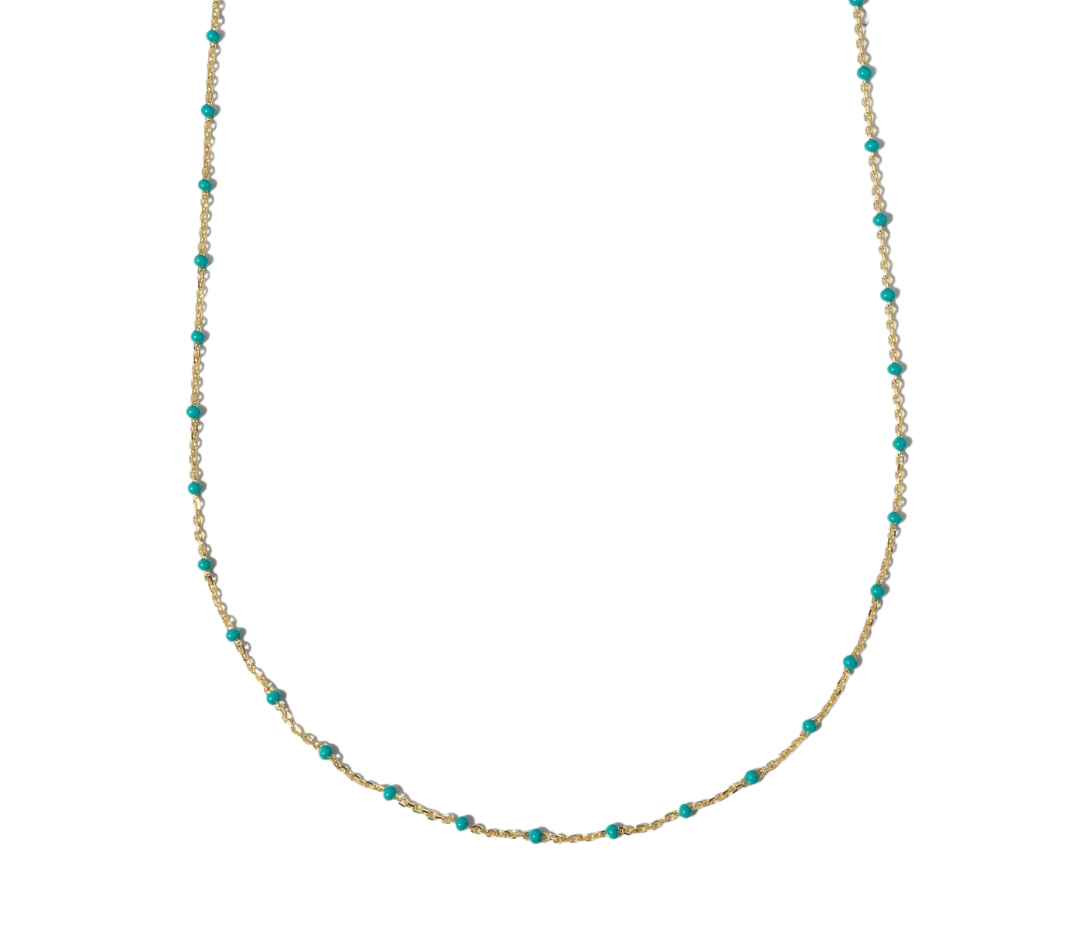 Rosary Enamel Necklace - Turquoise