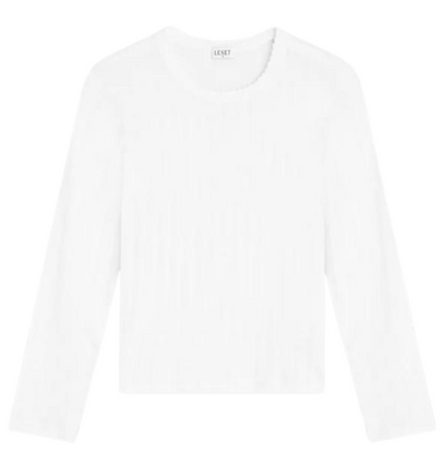 Pointelle Slim Fit Long Sleeve - White