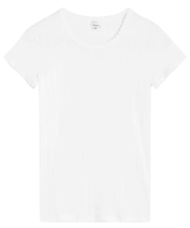 Pointelle Slim Fit Tee - White