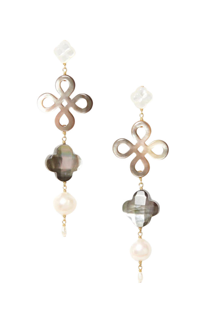 Clover Tiered Earrings - MOP Mix