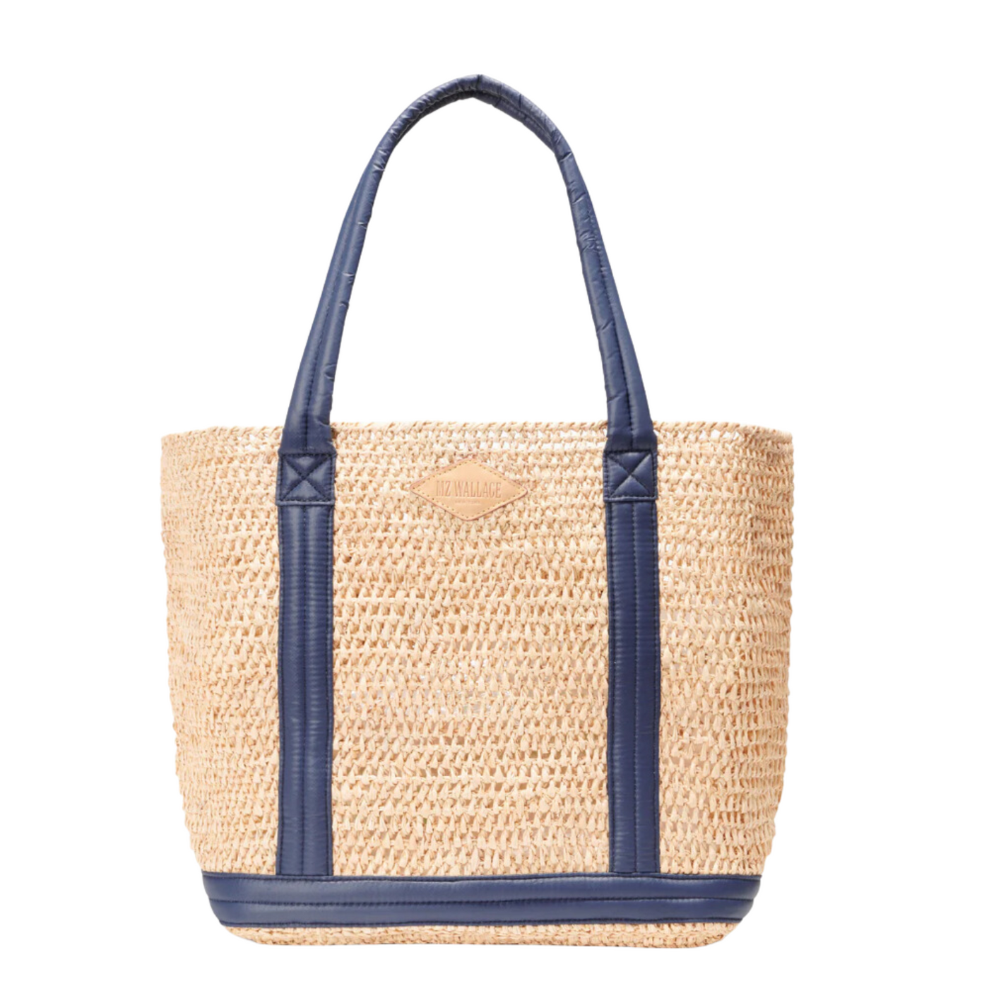 Medium Raffia Tote - Navy