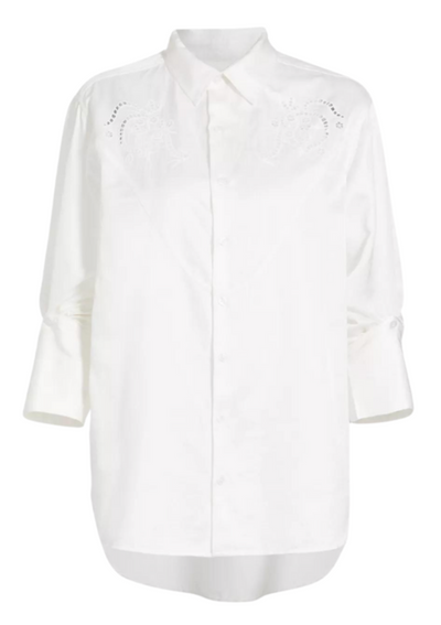 Dree Embroidered Shirt - Optic White