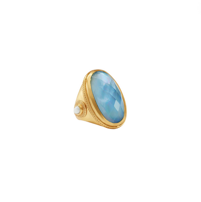 Cannes Statement Ring - Irid Chalcedony Blue