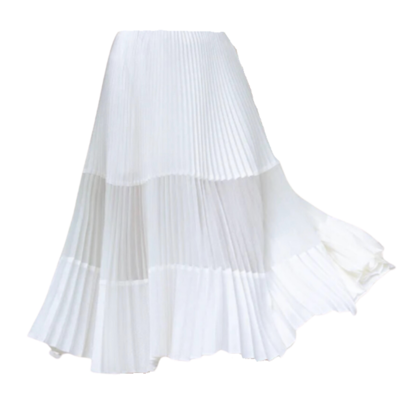 Mia Mesh Panel Skirt - Ivory