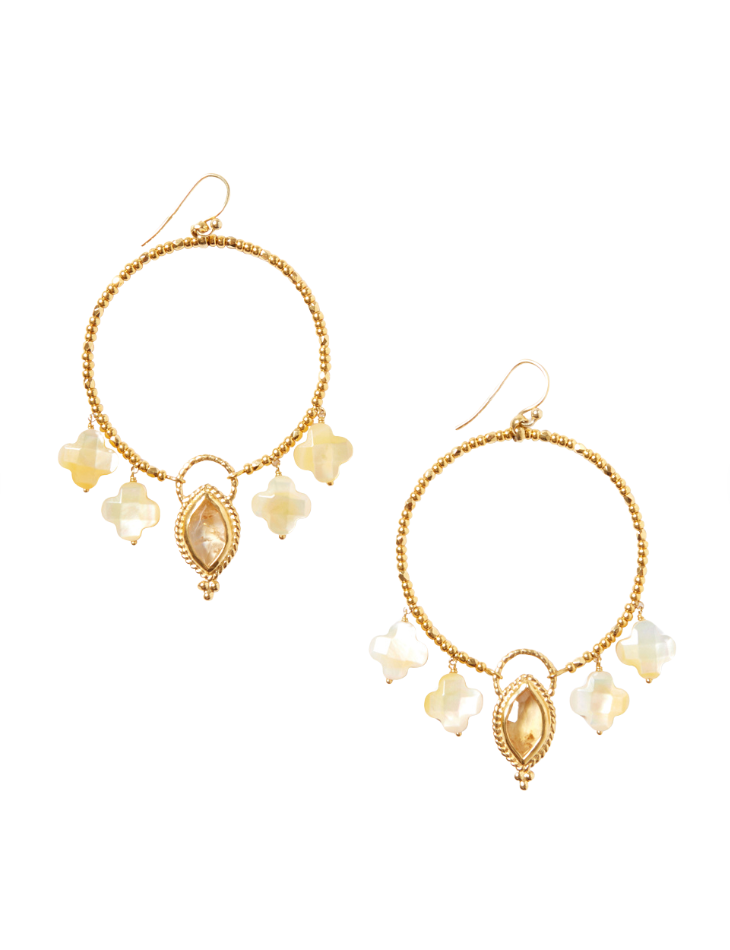 French Hook Hoops - Citrine Mix