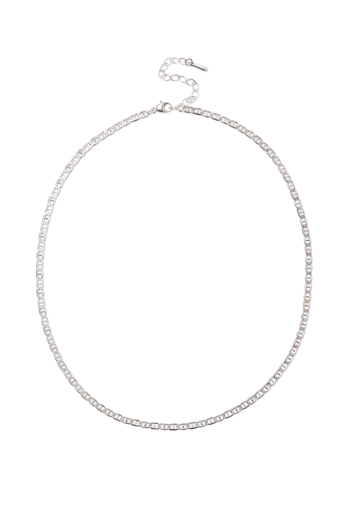 Thin Anchor Curb Chain - Silver
