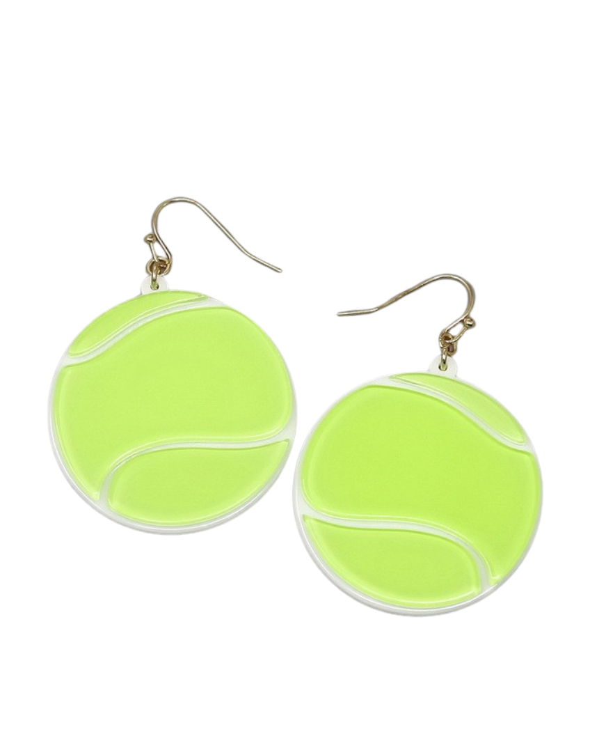 Tennis Ball Acetate Drop Earrings