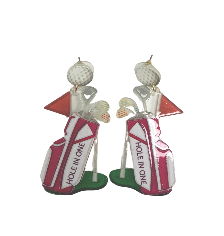 Golf Acetate Drop Earrings