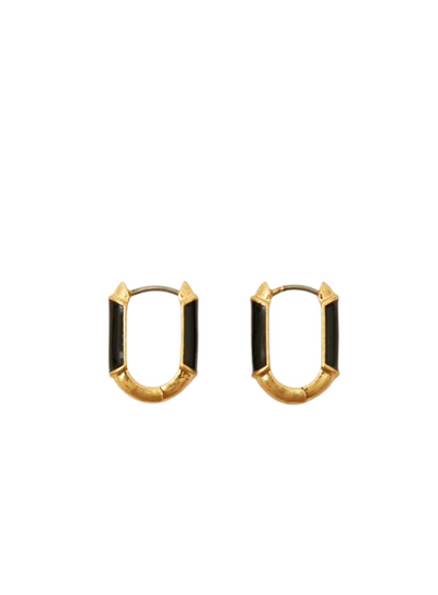 Le Link Huggie Earrings - Gold/Black