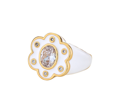 Willow Dahlia Ring - Ivory