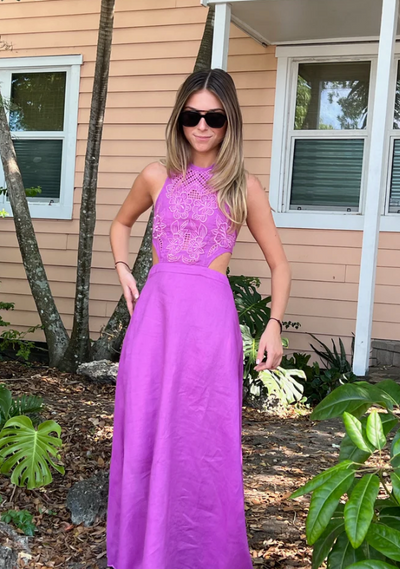 Alexandria Midi Dress - Purple