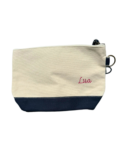 Canvas Makeup Pouch - Navy