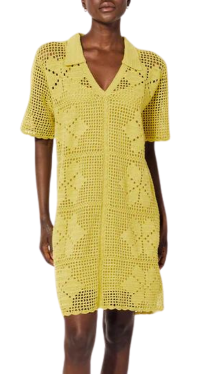 Ileana Crochet Mini Dress - Yellow