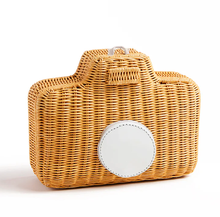 Camera Wicker Clutch