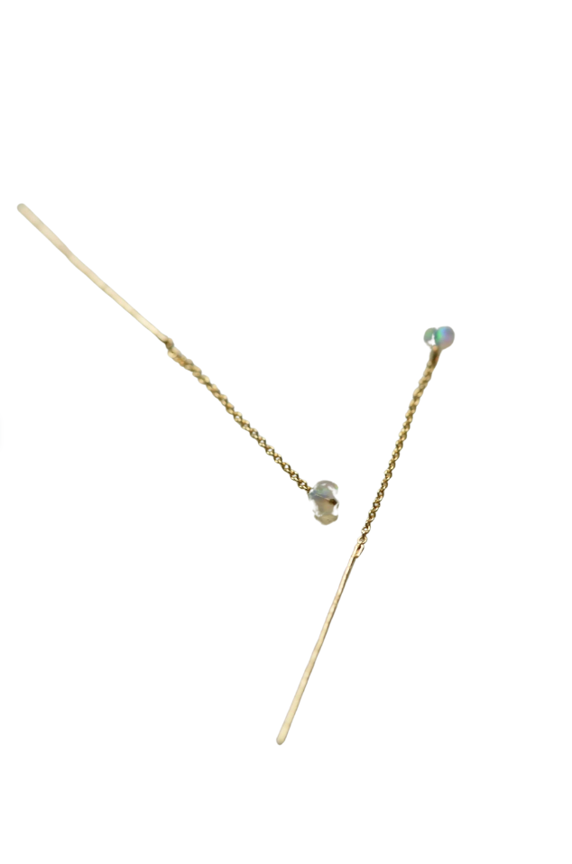 Opal Chain Threader Earrings