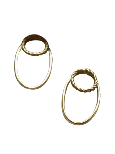 Oval Double Hoop - Brass